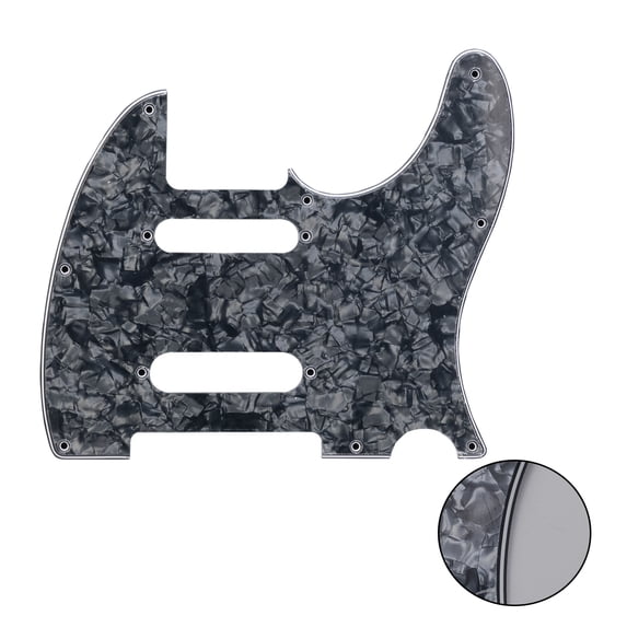 LOOKSEVEN Guitar 3 Ply Pickguard Replacement For Nashville Telecaster style Multi Colors-Black pearl