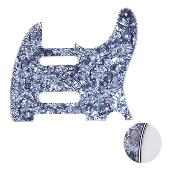 LOOKSEVEN Guitar 3 Ply Pickguard Replacement For Nashville Telecaster style Multi Colors-Grey pearl