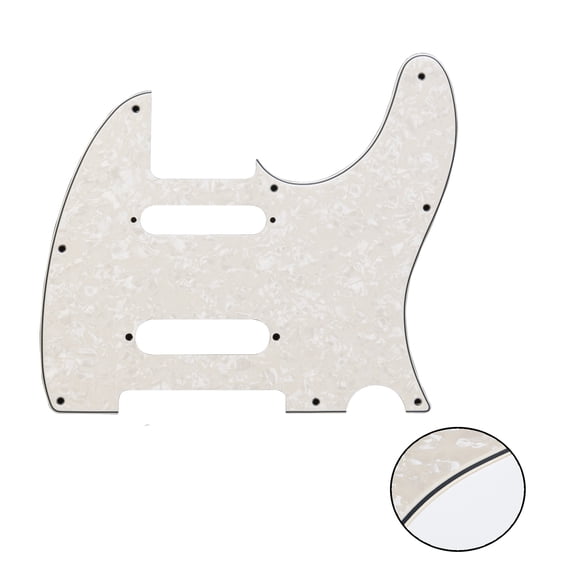 LOOKSEVEN Guitar 3 Ply Pickguard Replacement For Nashville Telecaster style Multi Colors-Light Yellow pearl