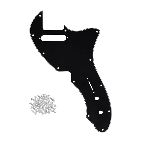 LOOKSEVEN Guitar Pickguard Scratch Plate with Screws For US Tele 69 Thinline 11Colors-Black-3ply