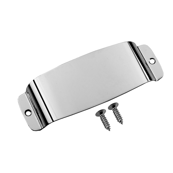 LOOKSEVEN Guitar Pickup Cover Bass Protective Cover With Mounting Screws for Jazz Bass- Chrome