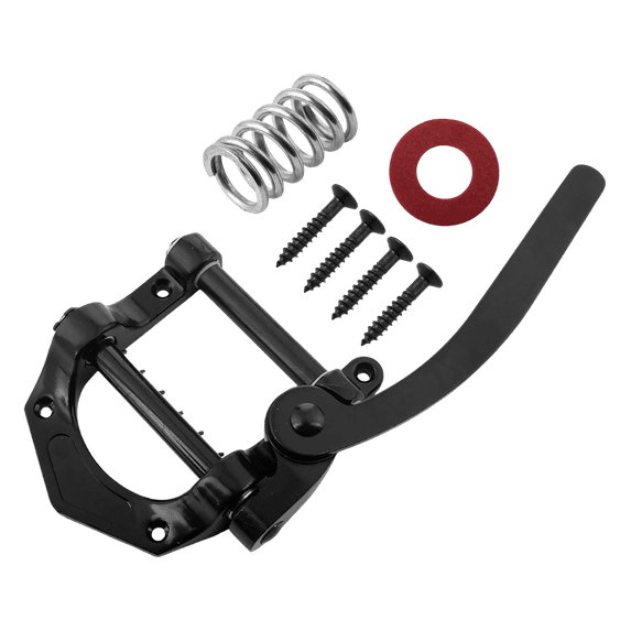 LOOKSEVEN Electric Guitar Tremolo Vibrato Tailpiece Bridge for Les Paul Tele SG Style Flat Top - Black