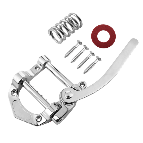 LOOKSEVEN Electric Guitar Tremolo Vibrato Tailpiece Bridge for Les Paul Tele SG Style Flat Top - Chrome