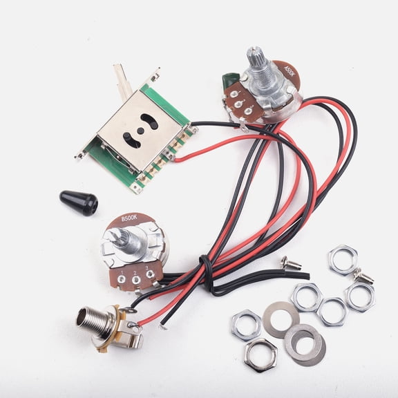 LOOKSEVEN Guitar Wiring Harness set 1T1V A/B500k Pots with 3-Way Switch for Telecaster