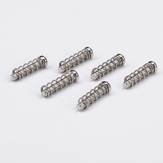 LOOKSEVEN Guitar saddle screws and springs for bridge or tremolo M3 x 18mm in 3 Colors-Chrome