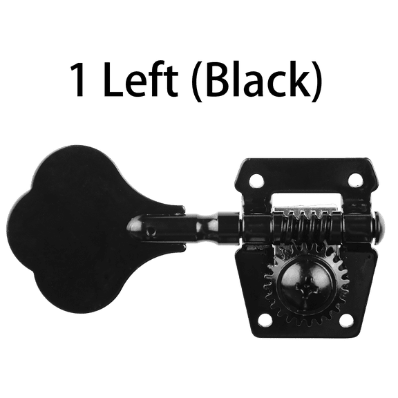 LOOKSEVEN Heavy Duty Bass Vintage Open Machine Heads - 1:25 Ratio Gear Tuning Keys-Black-1L