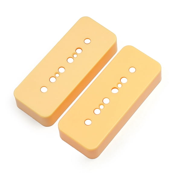 LOOKSEVEN 2Pcs Cream P90 Soapbar Pickup Cover 50mm Pole Spacing for LP & SG Style Electric Guitar