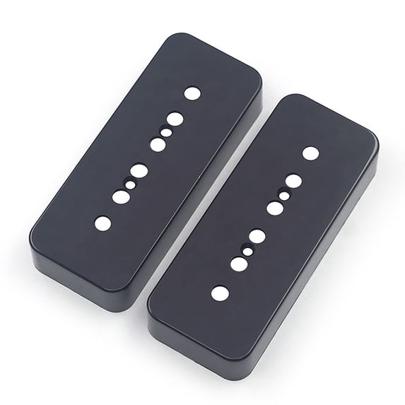 LOOKSEVEN 2Pcs Black P90 Soapbar Pickup Cover 50mm Pole Spacing for LP & SG Style Electric Guitar