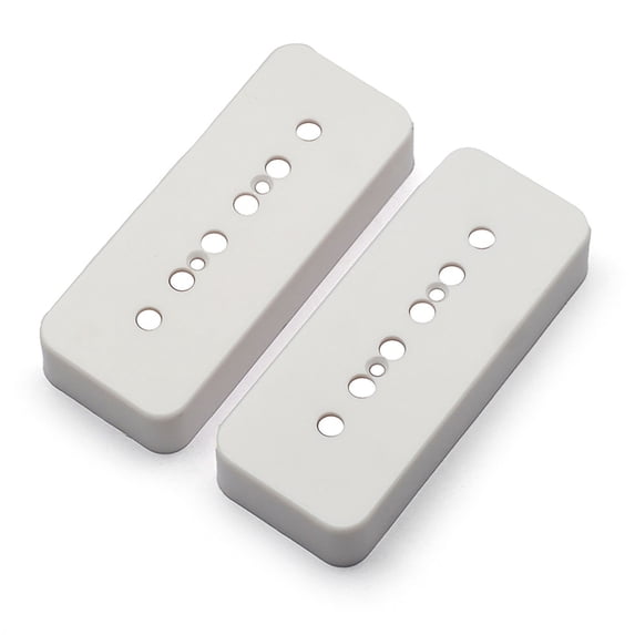 LOOKSEVEN 2Pcs White P90 Soapbar Pickup Cover 50mm+52mm Pole Spacing for LP & SG Style Electric Guitar
