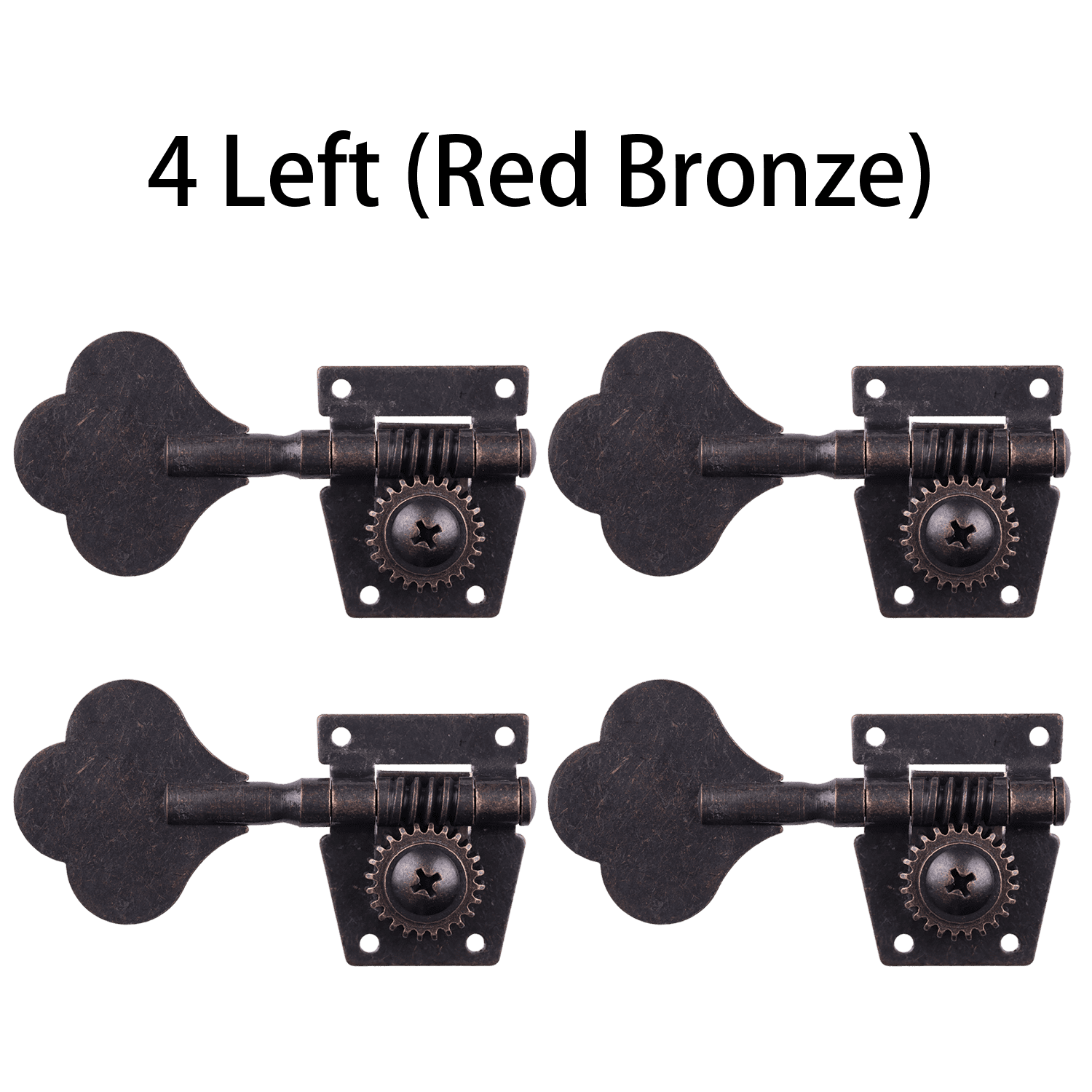 LOOKSEVEN Relic Bass Vintage Open Machine Heads-1:25 Ratio Gear Tuning Key-Red Bronze-4L