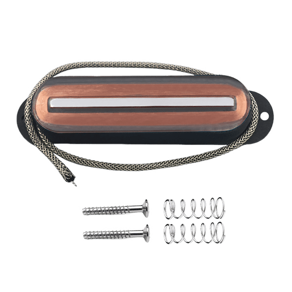 LOOKSEVEN Single Coil Ceramic Metal Braided wire Single Blade Guitar Pickup For Strat- Transparent