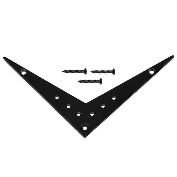 LOOKSEVEN V-Shaped Fixed Electric Guitar Bridge, Black/Chrome with Mounting Screws-black