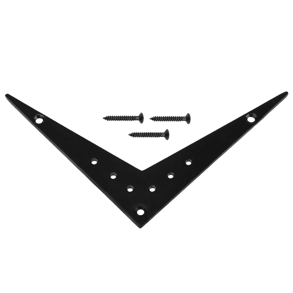 LOOKSEVEN V-Shaped Fixed Electric Guitar Bridge, Black/Chrome with Mounting Screws-black