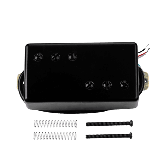 LOOKSEVEN Wide Range Style Ceramic Humbucker Pkckup Neck Bridge 4 Wire For Tele 72- Black-Bridge(52mm)