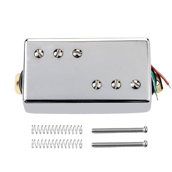 LOOKSEVEN Wide Range Style Ceramic Humbucker Pkckup Neck Bridge 4 Wire For Tele 72- Chrome-Neck(50mm)