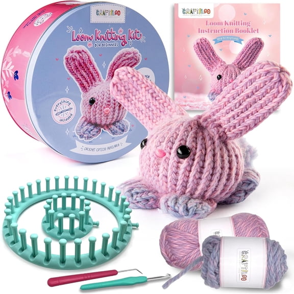 LOOM KNITTING AND CROCHET KIT FOR KIDS AND BEGINNERS, KNITTING LOOM LEARN TO CROCHET KITS FOR ADULTS BEGINNER