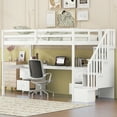 thumbnail image 1 of LOOM Twin Size Loft Bed Frame with Built-in Desk and Double Storage Drawers,White, 1 of 9