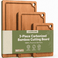 thumbnail image 1 of LOOMHOME Bamboo Cutting Board (Set of 3), Wood Cutting Boards for Kitchen with Deep Juice Grooves & Built-in Handles, Reversible Charcuterie & Chopping Boards,Knife-Friendly, Kitchen Gift, 1 of 8