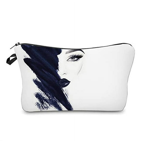 LOOMILOO Small Toiletry Bags for Women, Adorable Roomy Makeup Pouch Travel Water Resistant Cosmetic Purse Accessories Organizer Gift(Modern Abstract 55879)