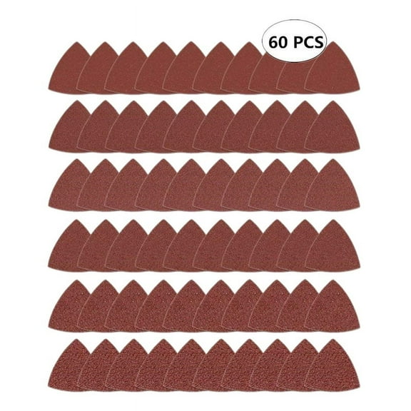 LOOMUCI Triangular 40 60 80 100 120 240 Grits Hook and Loop Sandpaper, 3-1/8 in Oscillating Multi Tool Sanding Pad, 60 Pieces
