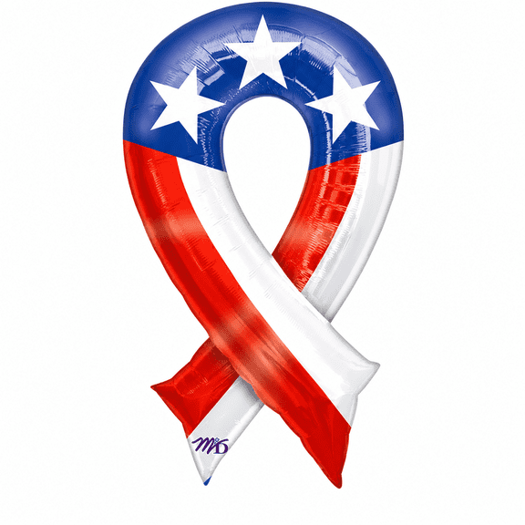 LOONBALLOON 36 Inch Patriotic Ribbon Foil Balloon USA Flag Party Decor