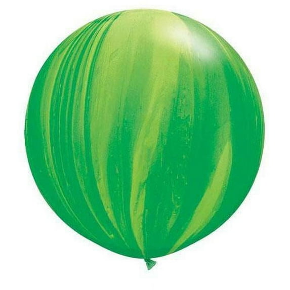 LOONBALLOON Alien, Space, Earth Theme Balloons, 30″ SUPERAGATE - GREEN RAINBOW