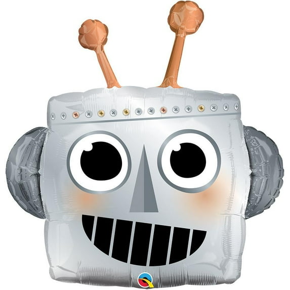 LOONBALLOON Alien, Space, Earth Theme Balloons, 35″ ROBOT HEAD
