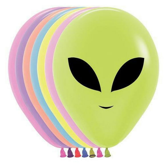 LOONBALLOON Alien, Space, Earth Theme Balloons, 5 ALIEN