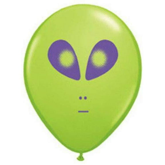LOONBALLOON Alien, Space, Earth Theme Balloons, 5 SPACE ALIEN - LIME GREEN