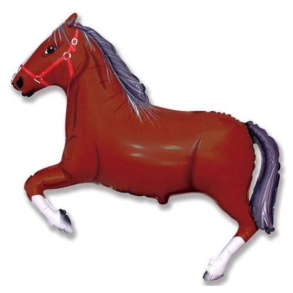 LOONBALLOON Animal Theme Balloons, 42″ HORSE - DARK BROWN