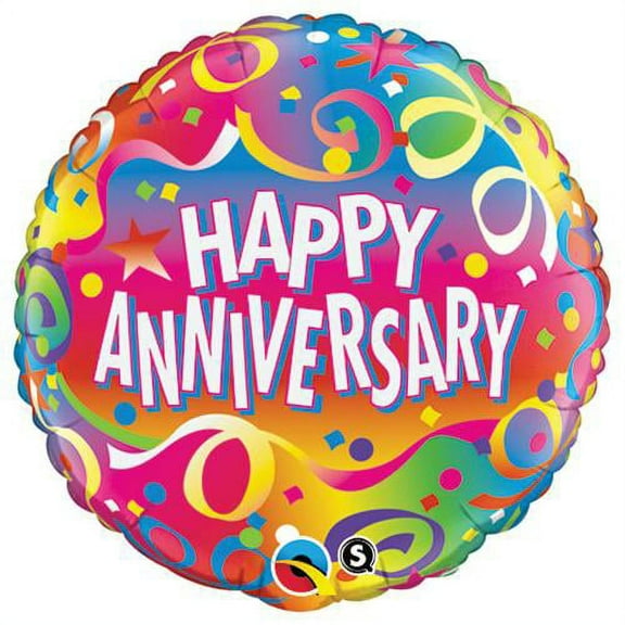 LOONBALLOON Anniversary Balloons, 18″ ANNIVERSARY CONFETTI