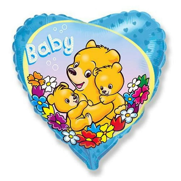 LOONBALLOON Baby Boy Balloons, 18″ BABY BOY BEARS