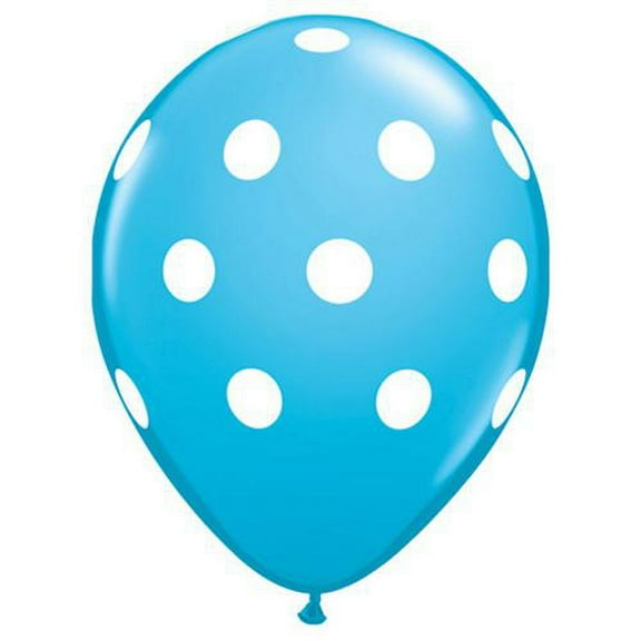 LOONBALLOON Baby-Shower Balloons, 11″ BIG POLKA DOTS - PALE BLUE
