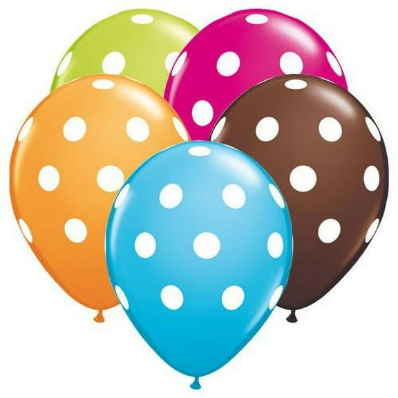 LOONBALLOON Baby-Shower Balloons, 11 BIG POLKA DOTS - SPECIAL ASSORTMENT