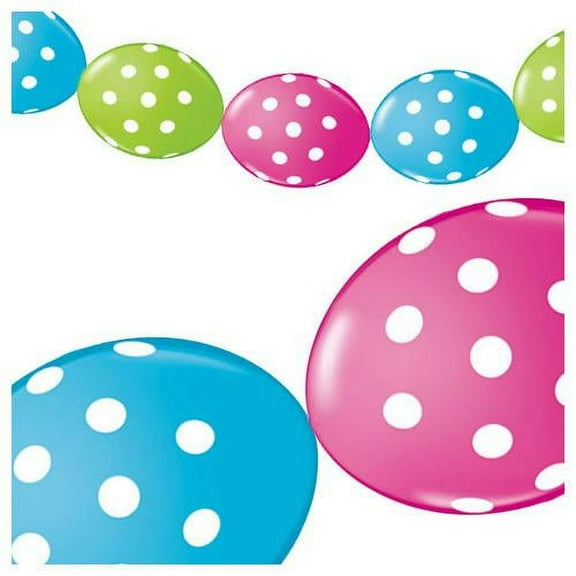 LOONBALLOON Baby-Shower Balloons, 12″ PARTY BANNER - BIG POLKA DOTS (10 PK)