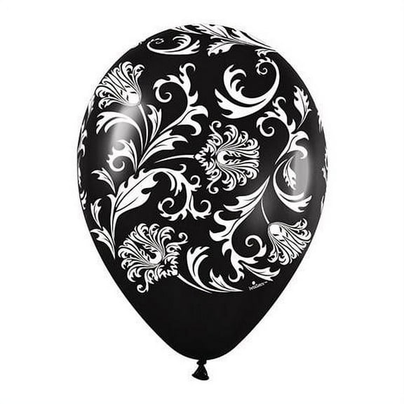 LOONBALLOON Bachelorette Balloons, 11 DAMASK - METALLIC BLACK