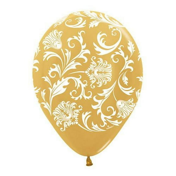 LOONBALLOON Bachelorette Balloons, 11 DAMASK - METALLIC GOLD
