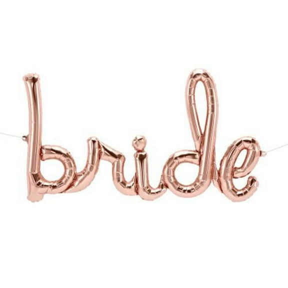 LOONBALLOON Bachelorette Balloons, 33" BRIDE SCRIPT - ROSE GOLD (AIR-FILL ONLY)