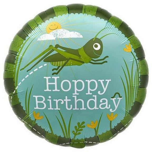 LOONBALLOON Birthday Bugs-Butterflies Balloons, 18″ HOPPY BIRTHDAY