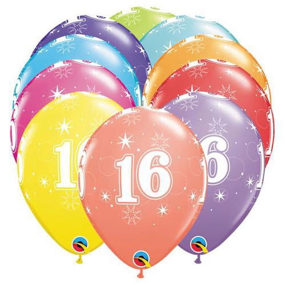 LOONBALLOON Birthday-age-related Balloons, 11 16-A-ROUND (6 PK)