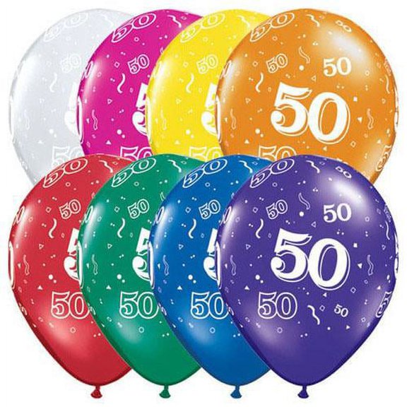 LOONBALLOON Birthday-age-related Balloons, 11 50-A-ROUND - JEWEL ASSORTMENT