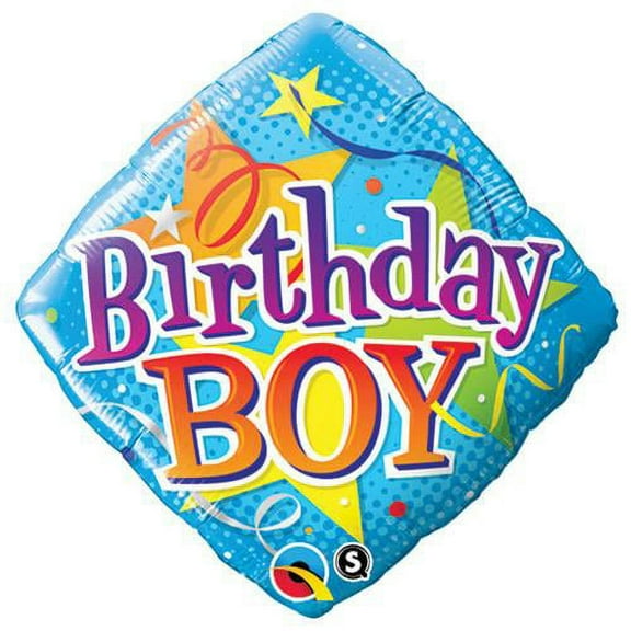 LOONBALLOON Birthday-for-him-Balloons, 18″ BIRTHDAY BOY STARS