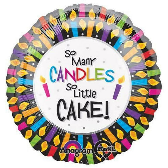 LOONBALLOON Birthday-over-the-hill Balloons, 18" SO MANY CANDLES, SO LITTLE CAKE