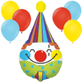 thumbnail image 1 of LOONBALLOON Circus Balloons, 28" Clown Head Foil Balloon Set, 1 of 3