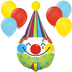 LOONBALLOON Circus Balloons, 28" Clown Head Foil Balloon Set