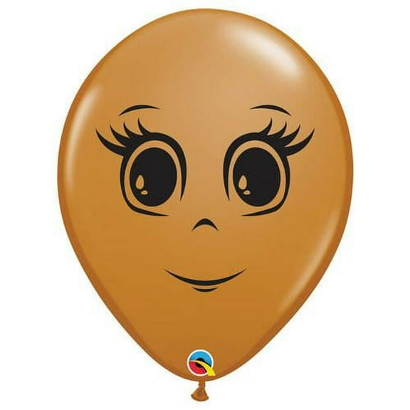 LOONBALLOON Face - Eyes Balloons, 16 FEMININE FACE - MOCHA BROWN