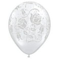 thumbnail image 1 of LOONBALLOON Flowers Balloons, 11″ GLITTER ROSES-A-ROUND - DIAMOND CLEAR, 1 of 1
