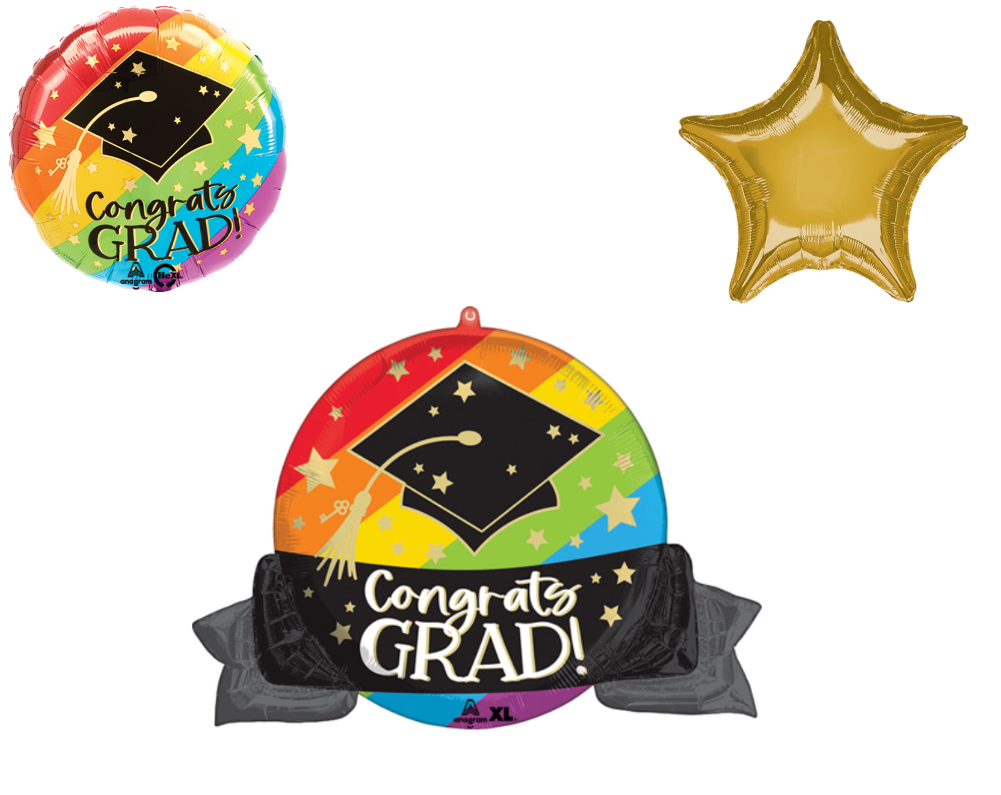 LOONBALLOON Graduation Grad Theme Balloon Set, 32 Inch Grad Bold ...