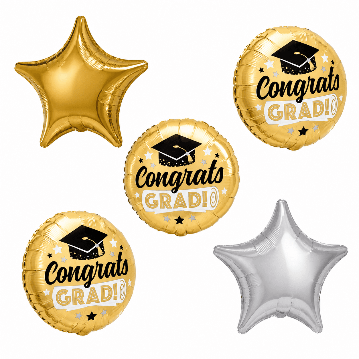LOONBALLOON Graduation Grad Theme Balloon Set, 3x pcs Standard Congrats ...