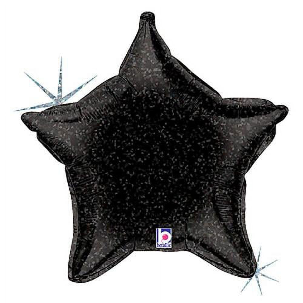 LOONBALLOON Hollywood Balloons, 21 BLACK HOLOGRAPHIC STAR